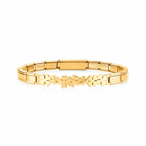 Trendsetter Bracelet with coloured Four-Leaf Clovers Bracelet in stainless steel with Four-Leaf Clovers
