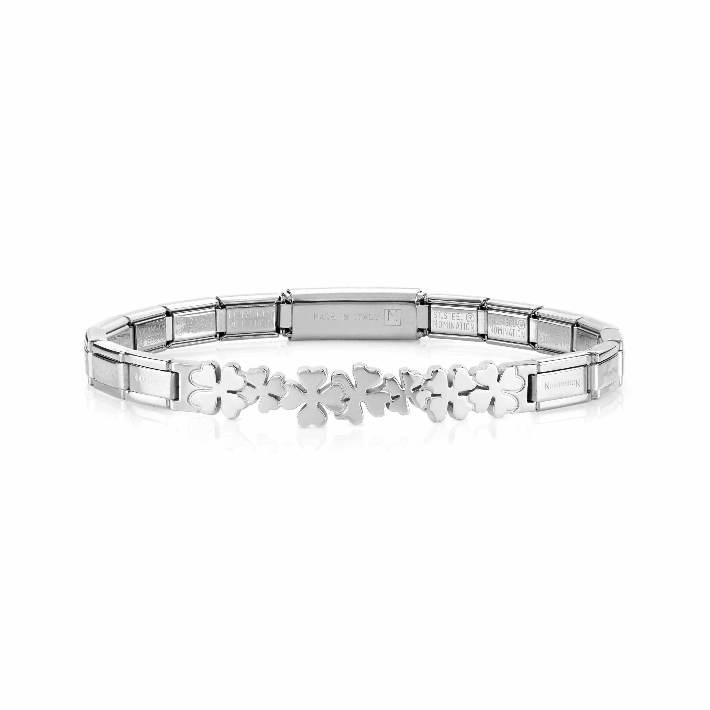 Nomination Bracciale Trendsetter con Quadrifogli in Acciaio
