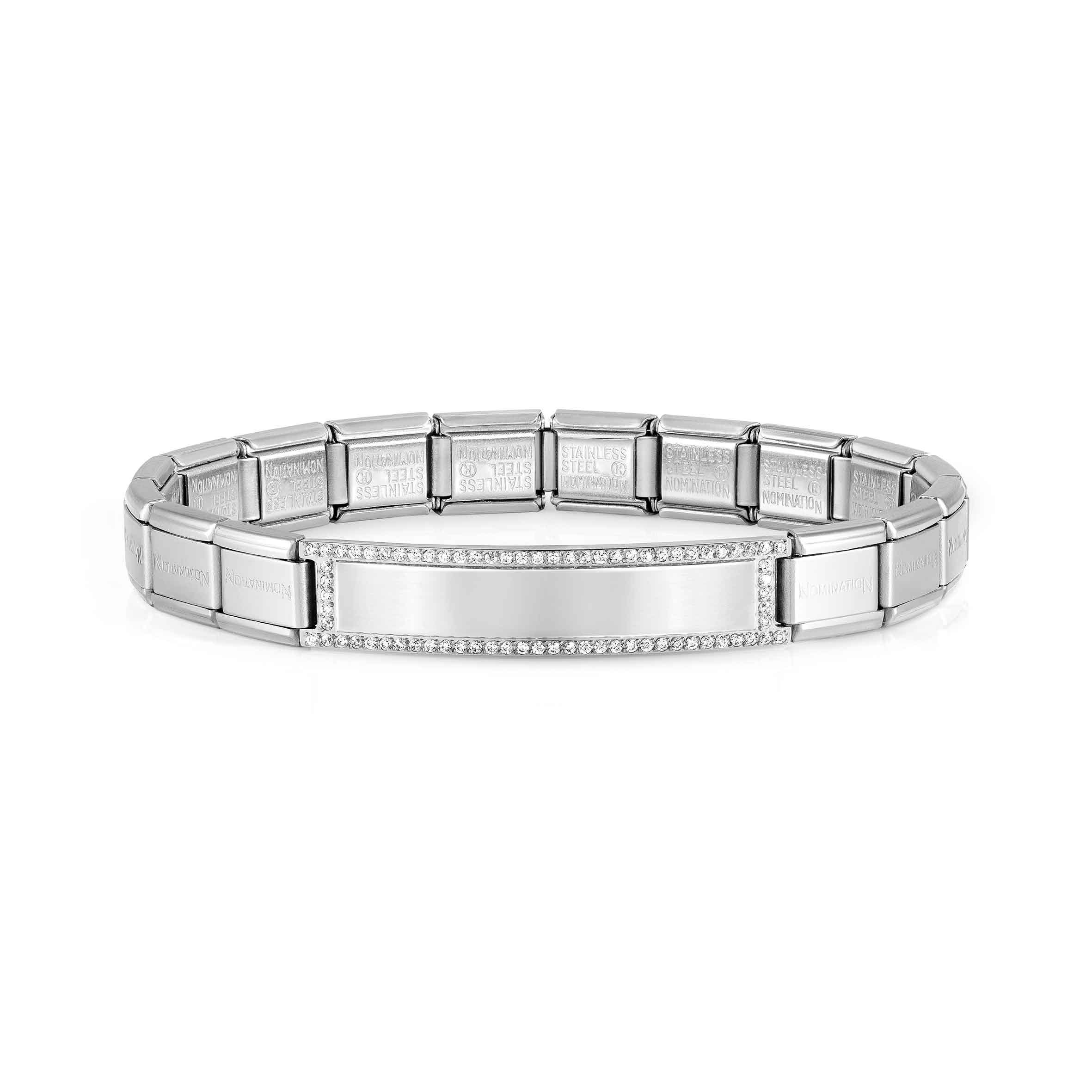 Nomination Bracciale Trendsetter Placca in Acciaio e Pietre