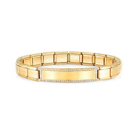 Yellow Trendsetter bracelet with plate Coloured bracelet, Engraving optional
