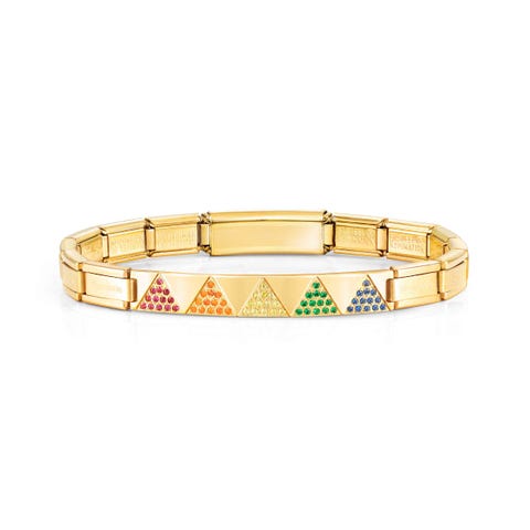 Trendsetter Bracelet,Yellow, coloured Pyramids Bracelet for Her with Cubic Zirconia