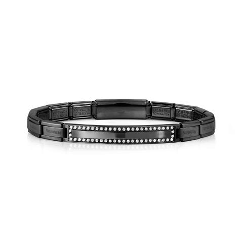 Trendsetter New York bracelet, black with stones Stainless steel bracelet, black finish, Cubic Zirconia