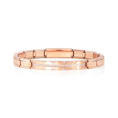Браслет Trendsetter New York, розовый с камнями Bracelet in stainless steel, white stones