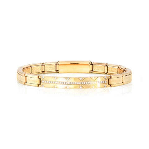 Trendsetter New York bracelet,yellow with stones Stainless steel bracelet with Cubic Zirconia, white