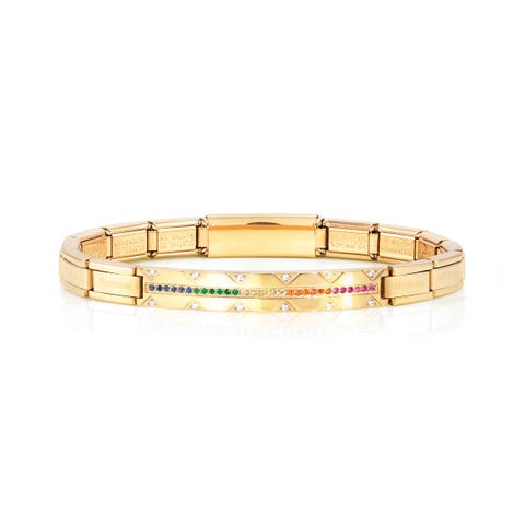 Trendsetter New York con pietre colorate Bracciale con finitura gialla e cubic zirconia