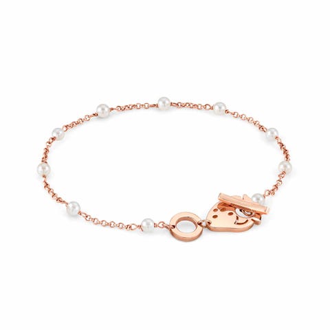 Mon Amour Strawberry and Gemstones Bracelet Bracelet with rose gold plated finish
