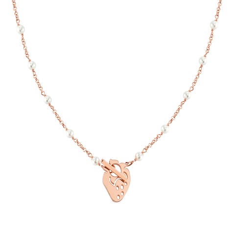 Long Mon Amour Strawberry Necklace Necklace with gemstones and pendants