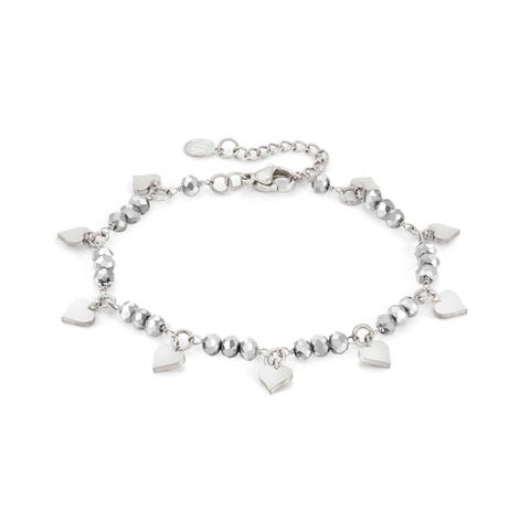 Bracciale Mon Amour cuori e cristalli Bracciale in Argento con pendenti