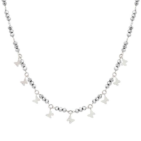 Collana Mon Amour farfalle e cristalli Collana in argento 925 e pendenti
