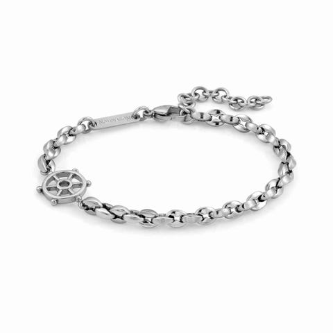 Atlante Bracelet with Boat Wheel Bracelet with nautical symbol in stainless steel