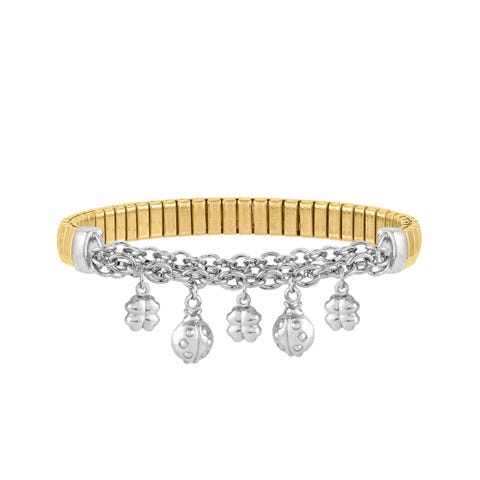 MIXIT Stretch Bracelet with Good Luck Mix Bracelet in steel and silver with mixed pendants