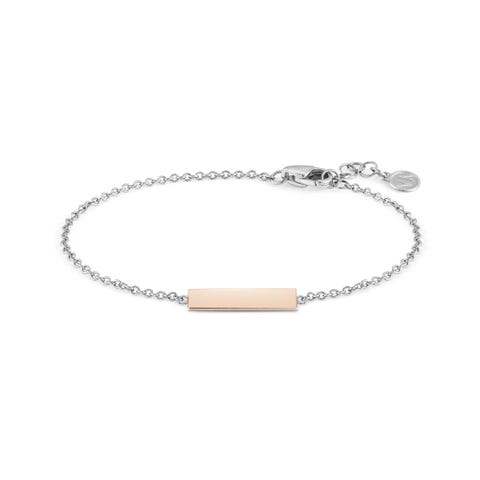 BELLA LA VITA bracelet Engraving plaque Stainless steel, bonded rose gold bracelet: Engraving plaque