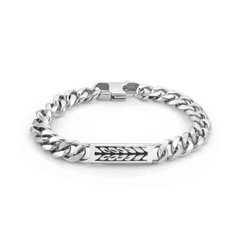 InstinctStyle Marina Bracelet with Braid symbol Bracelet in stainless steel with plate
