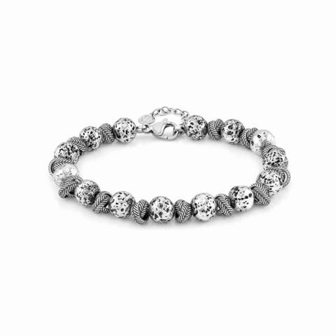 Pulsera InstinctStyle en acero y piedra de lava Pulsera de piedra de lava y acero hipoalergénico