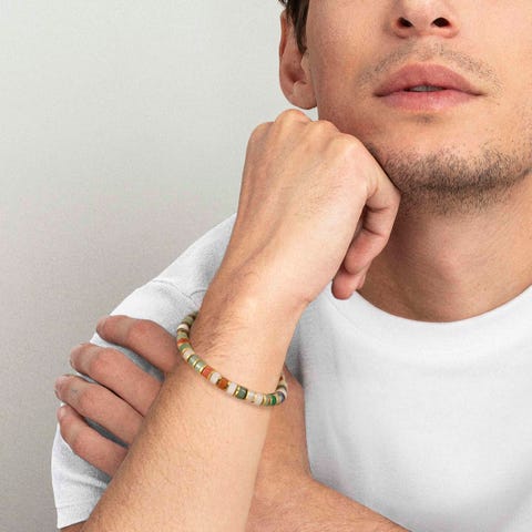 Collezione gioielli bracciale, bracciale uomo con pietre naturali