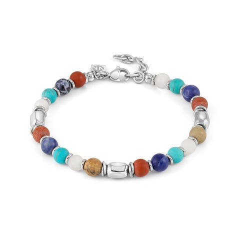 InstinctStyle Stones Ed. Bracelet, mixed colours Stainless steel bracelet with natural stones 
