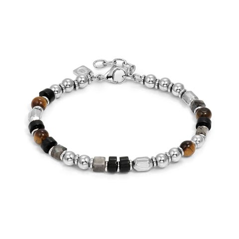 InstinctStyle Sea Ed., cut stones Stainless steel bracelet with stones of different sizes