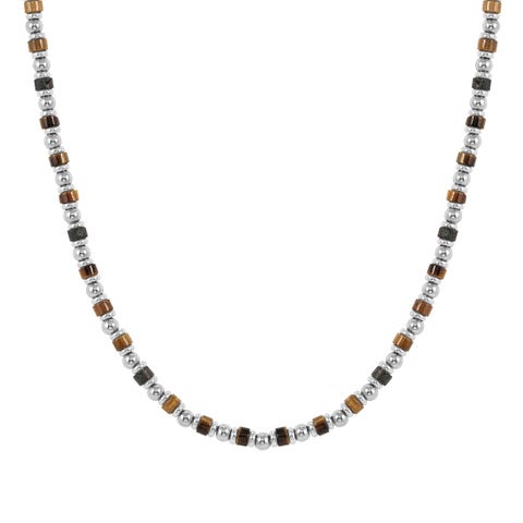 InstinctStyle Sea Ed. necklace with natural stones Stainless steel necklace with natural stones