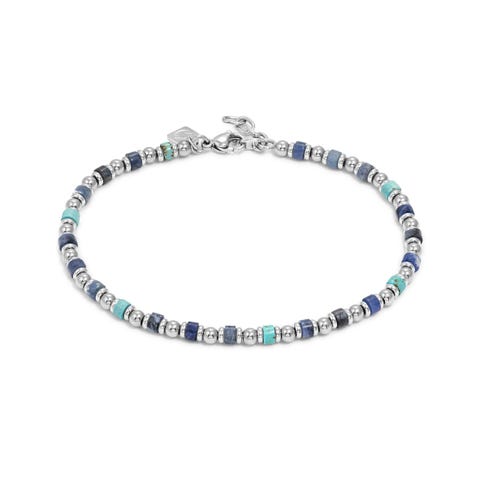Stainless steel InstinctStyle Sea Ed. ankle bracelet, Turquoise, Sodalite Stainless steel ankle bracelet with natural stones