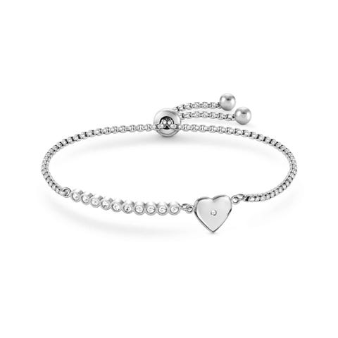 Bracelet Milleluci Coeur avec zircones Bracelet en acier et zircones cubiques