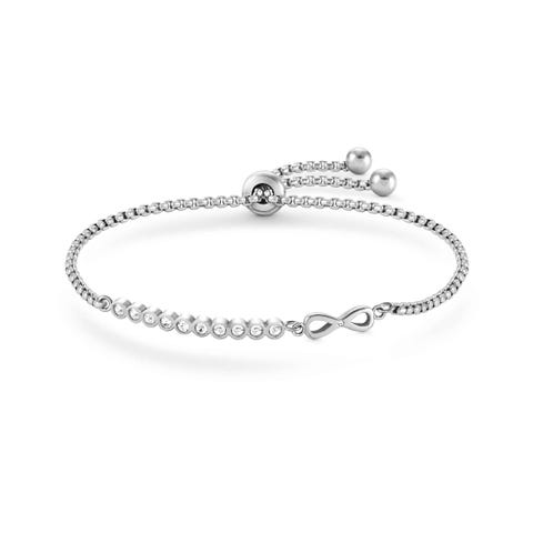 Bracelet Milleluci Infini avec zircones Bracelet en acier 316/304 anallergique