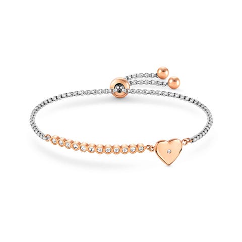 Bracciale Milleluci Cuore con Zirconi Bracciale in Acciaio e Cubic Zirconia