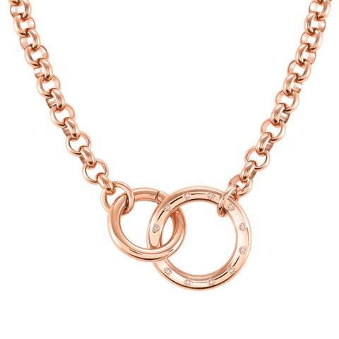 Collana colorata Infinito con Zirconi Collana in Acciaio con rivestimento superficiale