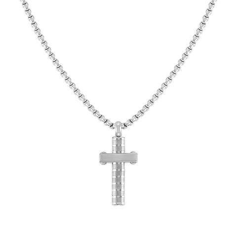 Strong Diamond necklace, Cross Stainless steel necklace with finish