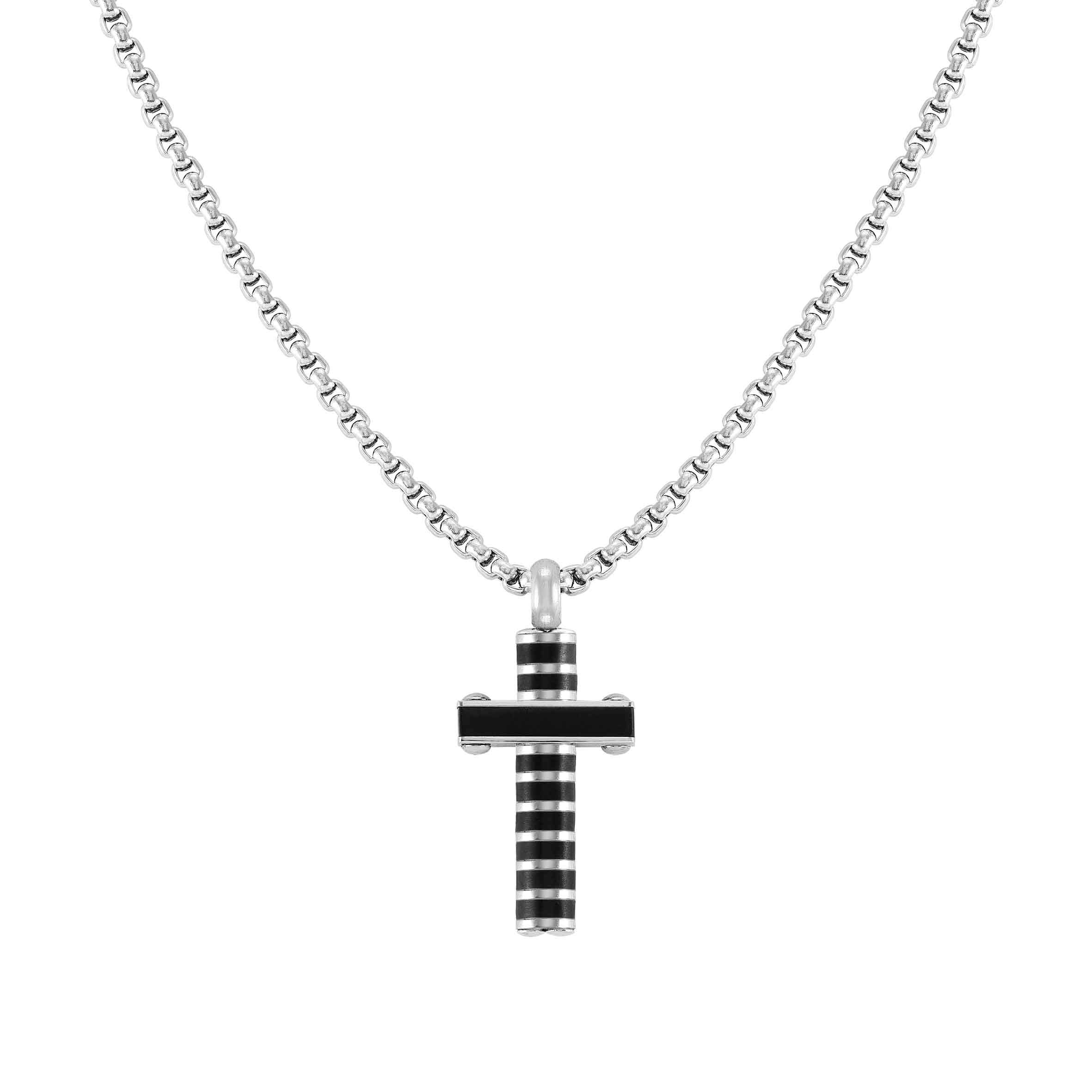 Nomination Collana Strong Diamond croce nera