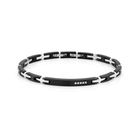 Strong bracelet for Him with plate Bracelet in stainless steel and PVD colour coated finish