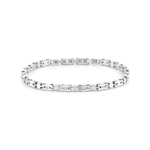 Strong bracelet for Him with diamonds Stainless steel bracelet with PVD colour coated finish