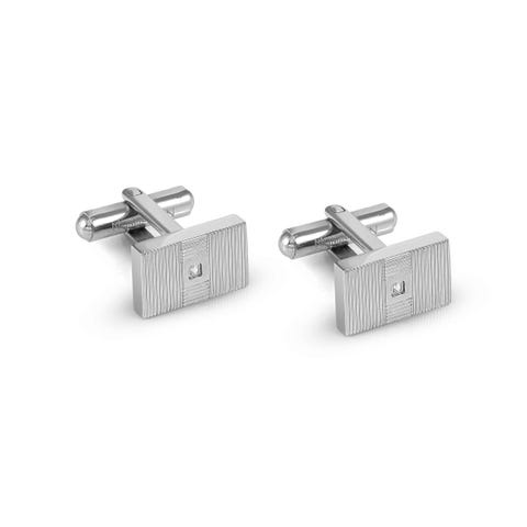 Strong Diamond cufflinks, White Diamonds Stainless steel cufflinks with natural White diamonds, satin finish details