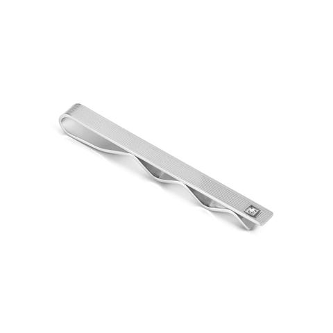 Strong Diamond tieclip with White or Black Diamond Stainless steel tieclip with natural Diamonds and satin finish details