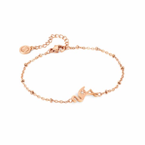 Bracciale Happyworld Fenicottero Gioiello in Acciaio con simbolo in PVD rosa