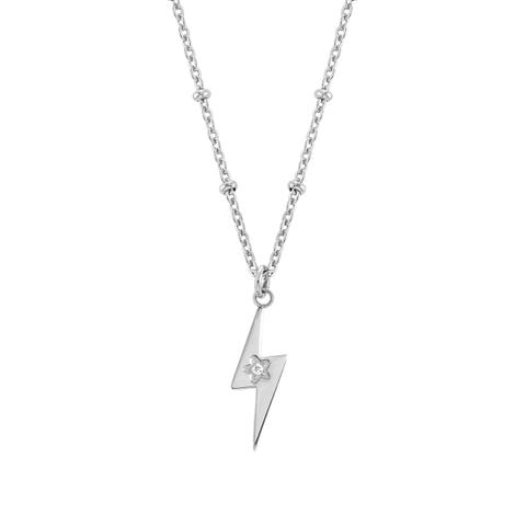Collana Happyworld Fulmine Gioiello in Acciaio e Zircone