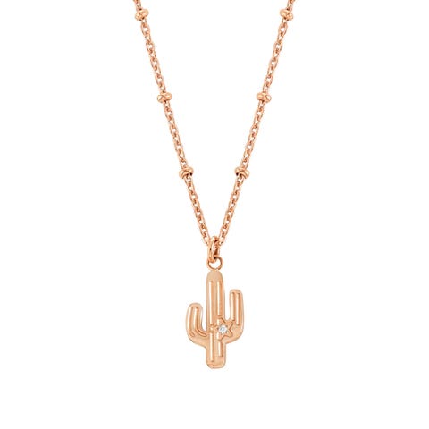 Happyworld necklace, Cactus Steel jewellery with stones