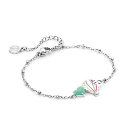 Bracciale Happyworld Mongolfiera con Smalto Gioiello in acciaio con Smalto colorato