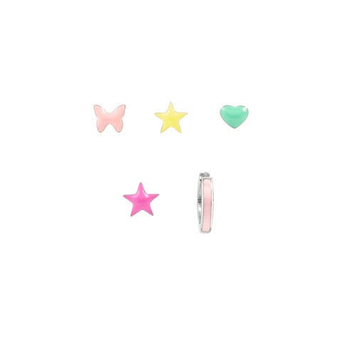 Happyworld Earring set single earrings with enamel Stainless steel earrings with coloured enamel