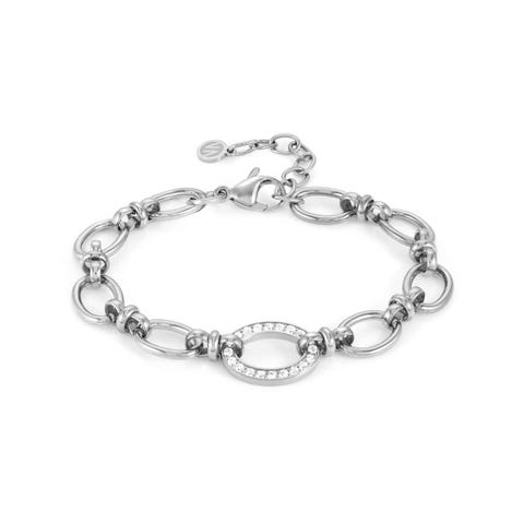Affinity chain bracelet with gems Stainless steel bracelet with White CZ