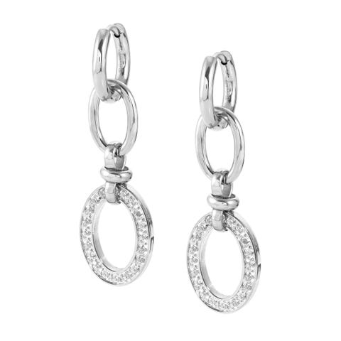 Affinity earrings with chain Stainless steel earrings with Cubic Zirconia
