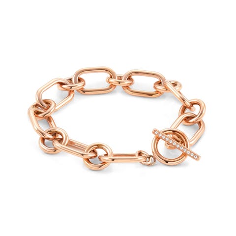 Armband Drusilla als Kette mit Kristallen Armband in Edelstahl mit T Verschluss