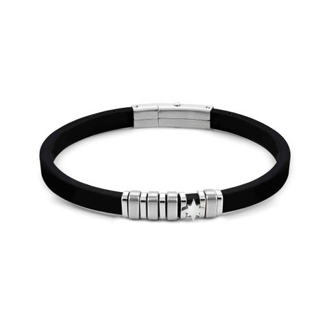 City bracelet, stainless steel Wind Rose Bracelet in silicon and stainless steel