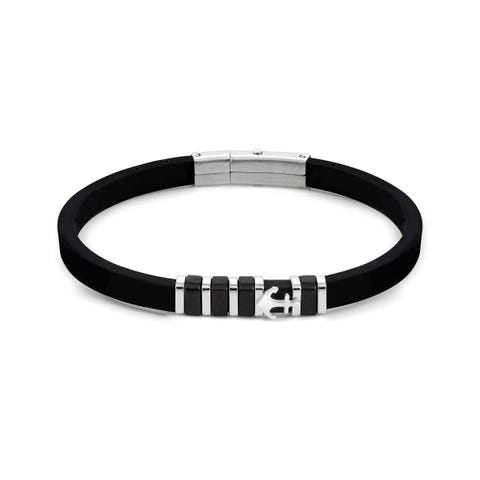 Bracciale City Ancora Bracciale in caucciù e acciaio