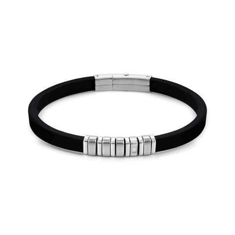 City bracelet with White stone Silicon bracelet with coloured details