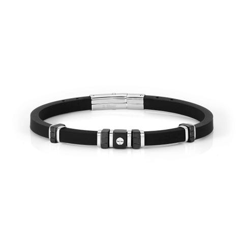 Bracciale City vite con dettagli Bracciale in caucciù con dettagli PVD colorati