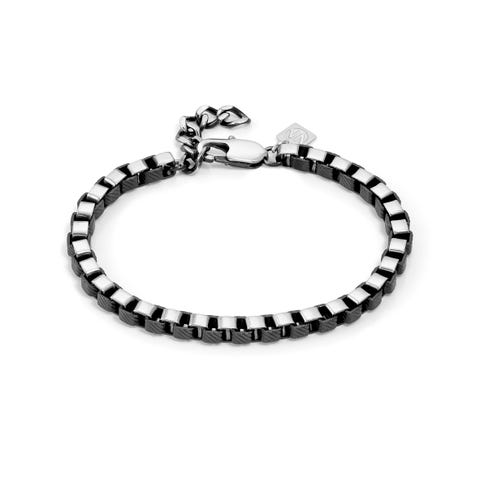 Bracelet B-Yond Hyper Ed. Avec pvd coloré Bracelet en acier 316/304 anallergique avec détails en pvs noir ou bleu