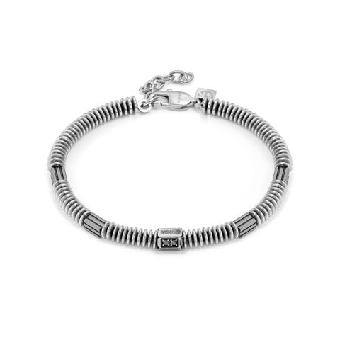 Armband in 316/304er anallergischem Edelstahl mit Details oder schwarzer PVD Veredelung und schwarzen Cubic Zirkonia Elegante Schmuckstücke und Accessoires zur Ergänzung des Looks Ihres Liebsten!