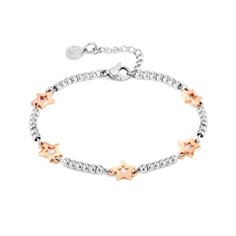 Bracciale Motifs Stelle Bracciale in acciaio con decorazioni