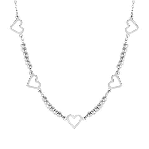 Collana Motifs Cuori Collana lavorata in acciaio