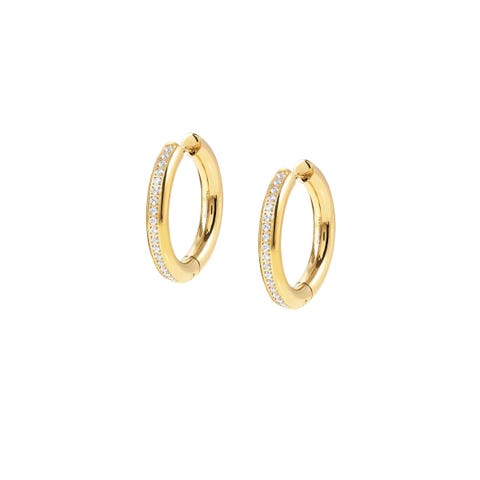 Unconditionally earrings with CZ Stainless steel earrings, PVD finish and CZ